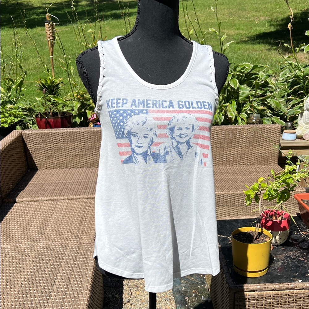 White Graphic Tank Top